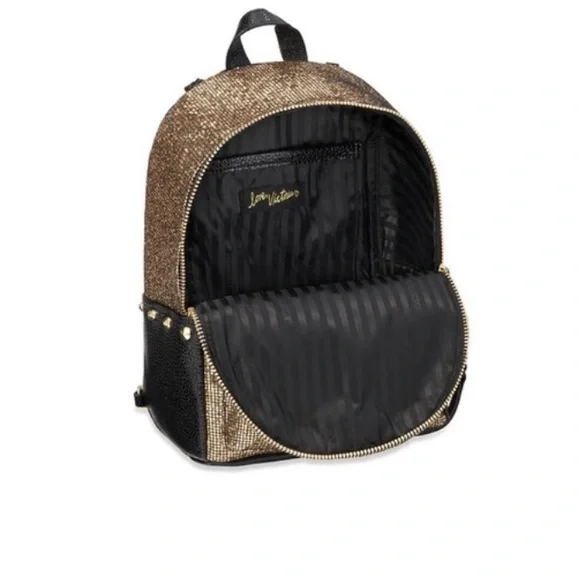 Victoria's Secret Sparkle Small City Backpack Gold - Picture 4 of 5